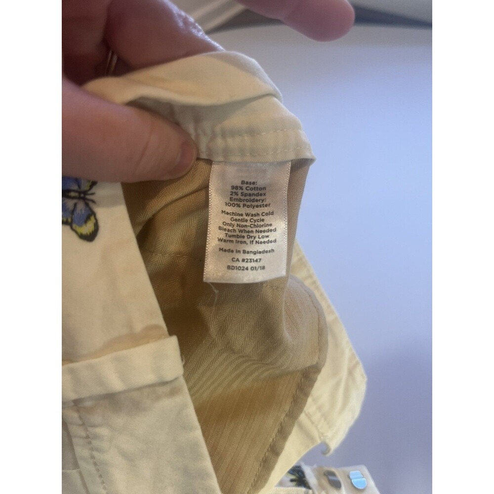 Talbots Perfect Shorts Butterfly Embroidered Stretch Bermuda Chino Women’s 10. - Picture 3 of 13